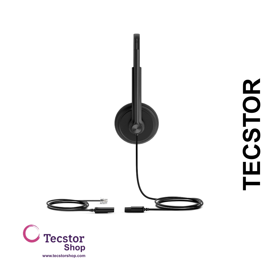 YEALINK - YHS34 Lite Mono Corded headset, On the ear wearing style, Including QD-RJ9 cable, Foam ear cushions
