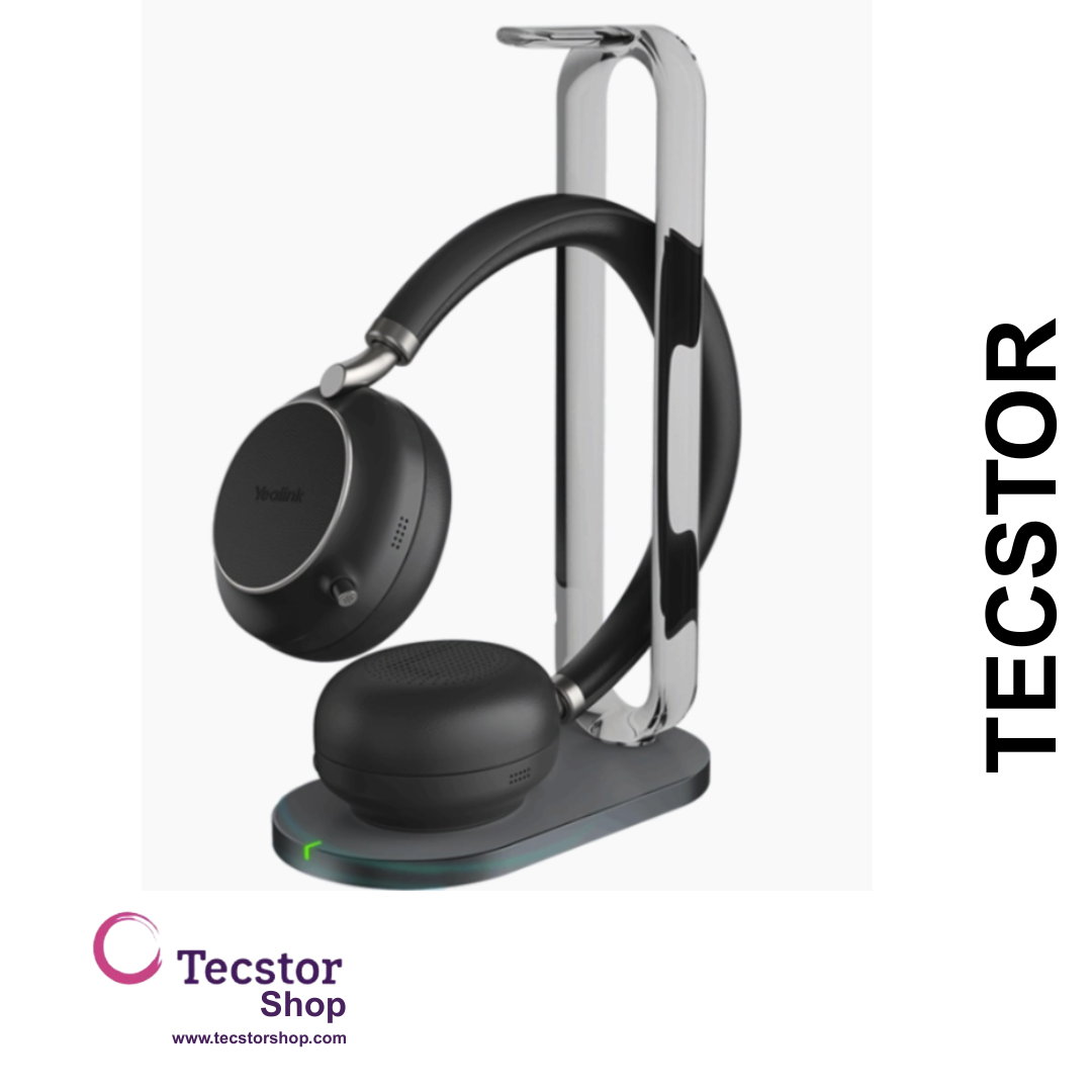 YEALINK - BH76 with Charging Stand Teams Black USB-A, Wireless Bluetooth, Dual, On the ear wearing Style, ANC, USB-A Dongle Included-Teams