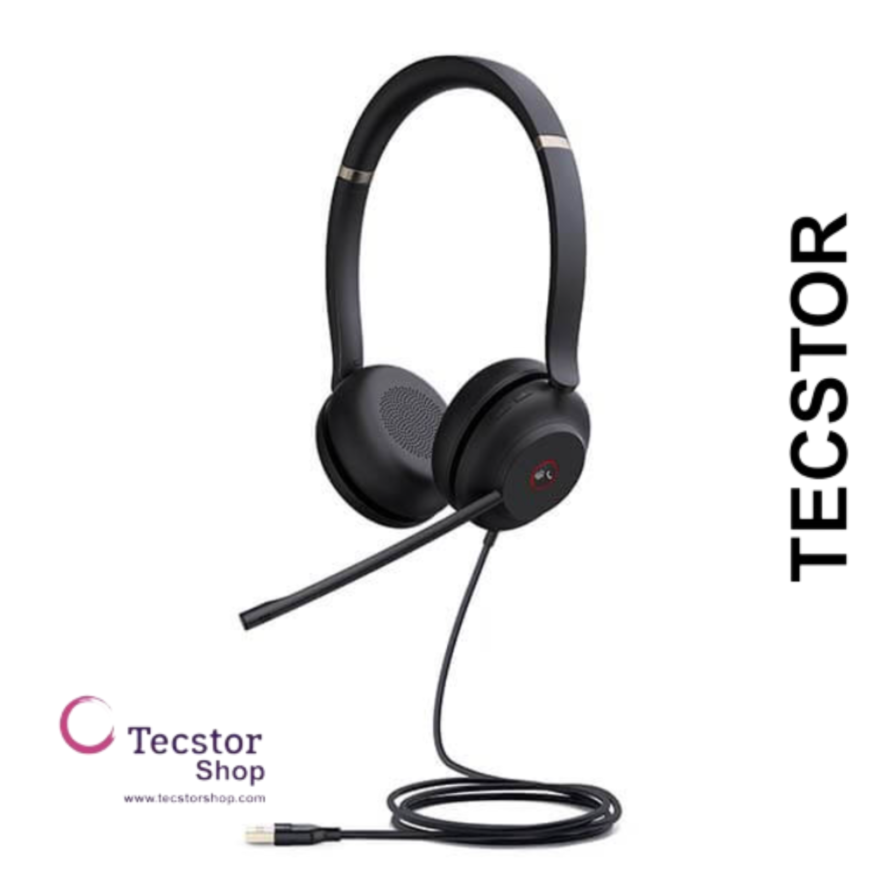 YEALINK - UH37 Dual Teams USB-A, Corded USB with mute, call and volume control on the headset, On the ear wearing style, Leather ear cushions-Teams