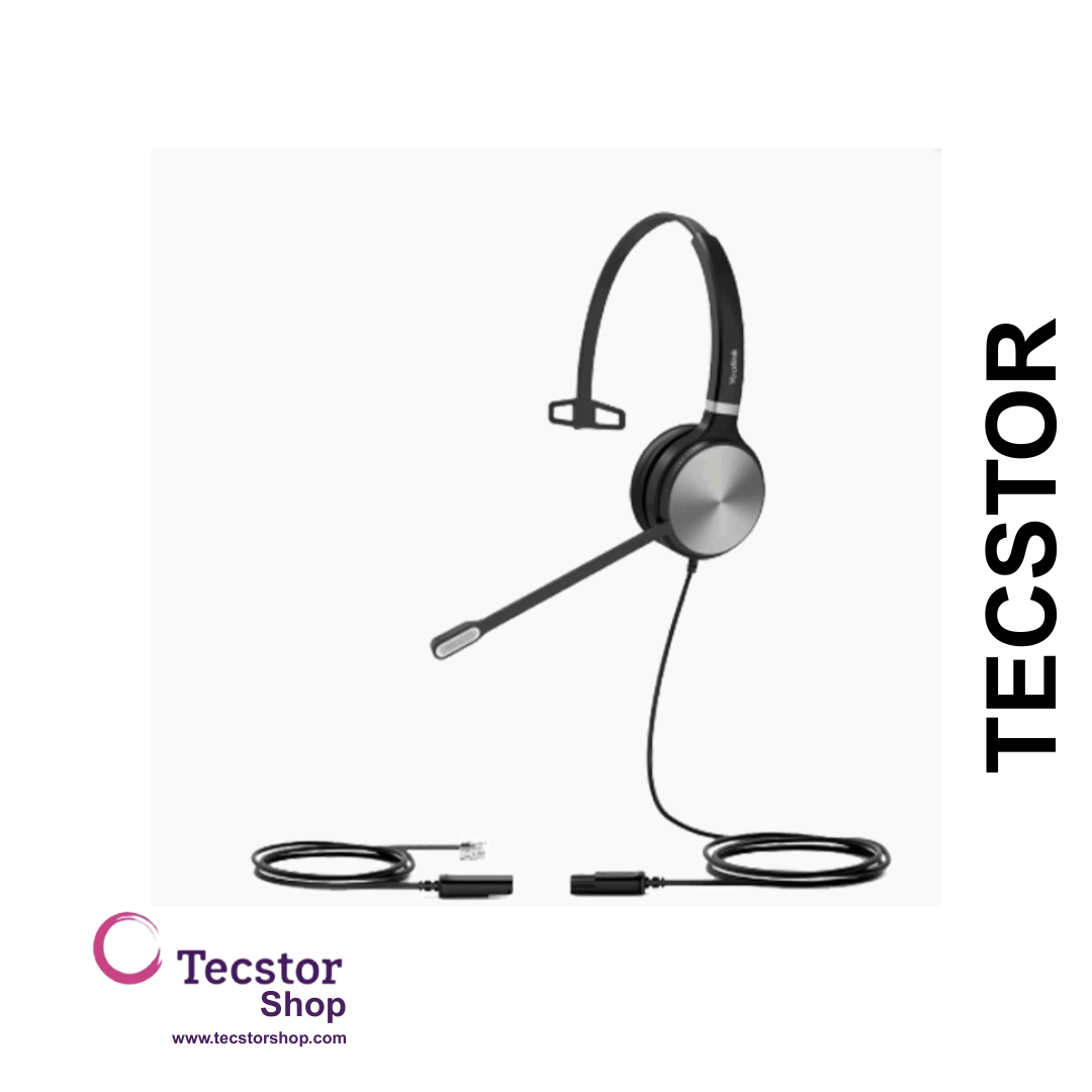 YEALINK - YHS36 Mono Corded headset, On the ear wearing style, Including QD-RJ9 cable, Leather ear cushions