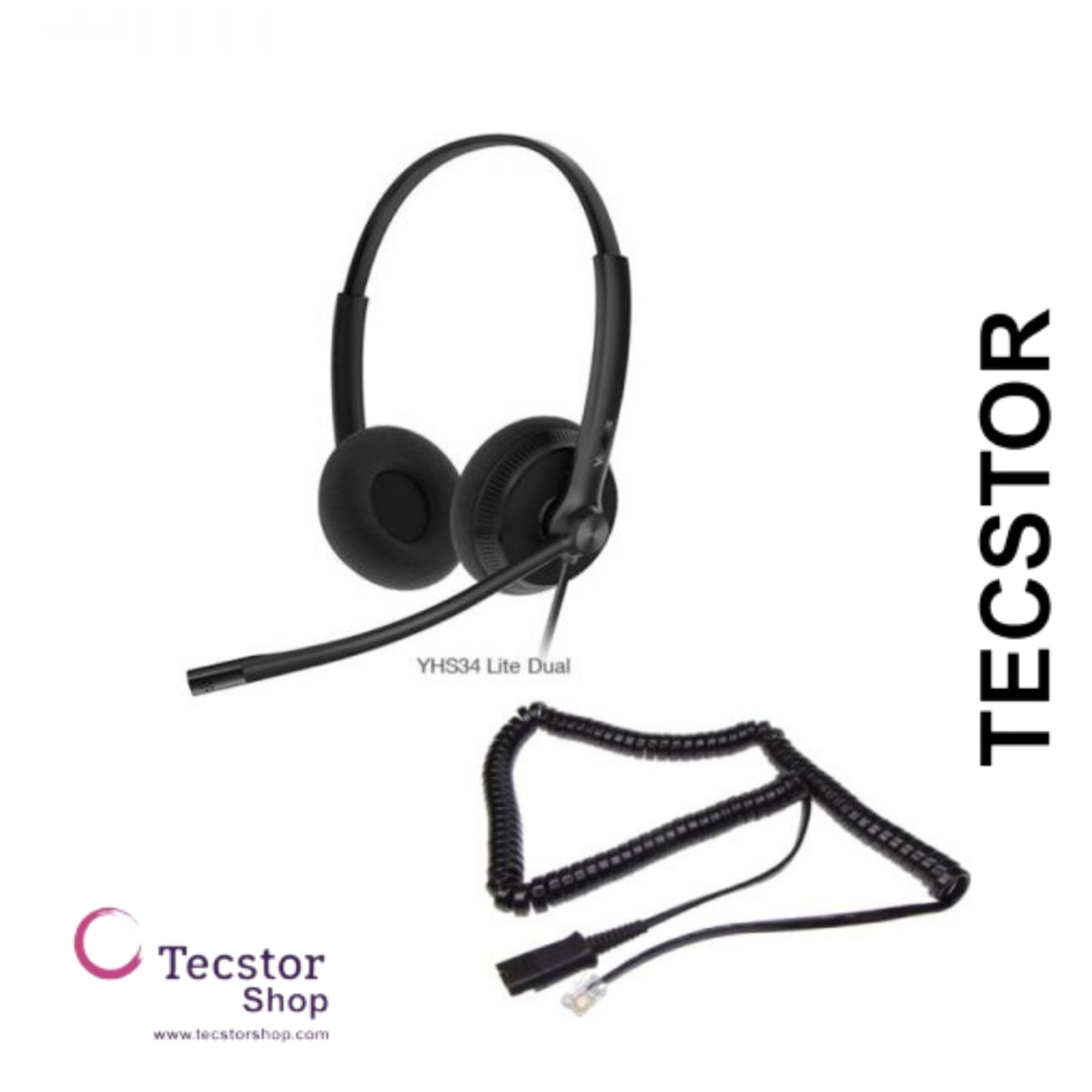 YEALINK - UH34 SE Dual Teams USB-C, Corded USB with mute, call and volume control on the cord, On the ear wearing style, Including 3.5mm-USB, Leather ear cushions-Teams