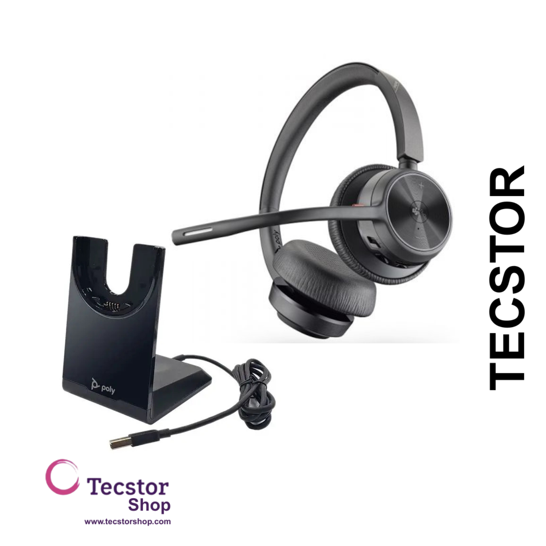 Poly VOYAGER 4320 UC - STEREO Bluetooth Headset with USB-C dongle and Charge Stand (Microsoft)