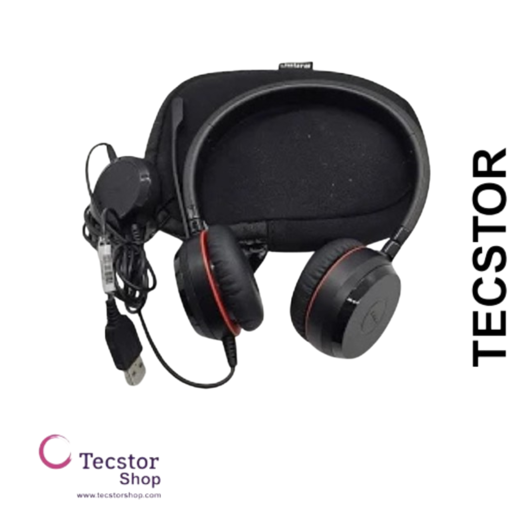 Duo headset ONLY for Jabra EVOLVE 40 UC with 3.5mm Jack (without USB Controller), headband, discret boomarm