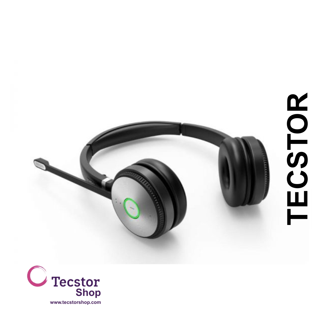 YEALINK - YHS34 Dual Corded headset, On the ear wearing style, Including QD-RJ9 cable, Leather ear cushions