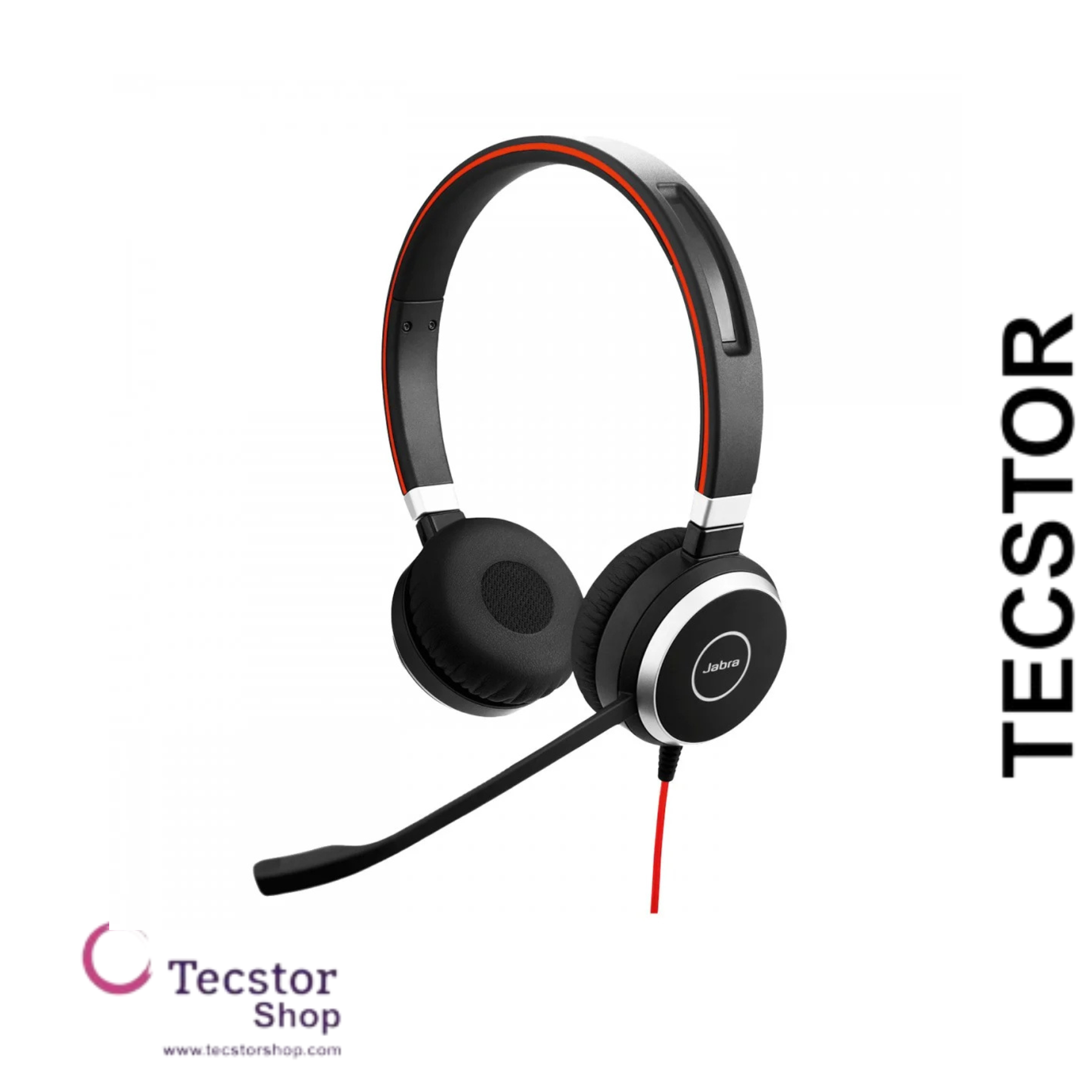 Duo headset ONLY for Jabra EVOLVE 40 UC with 3.5mm Jack (without USB Controller), headband, discret boomarm