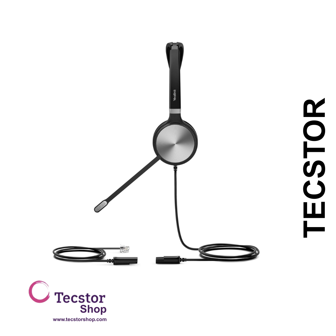 YEALINK - YHS36 Mono Corded headset, On the ear wearing style, Including QD-RJ9 cable, Leather ear cushions