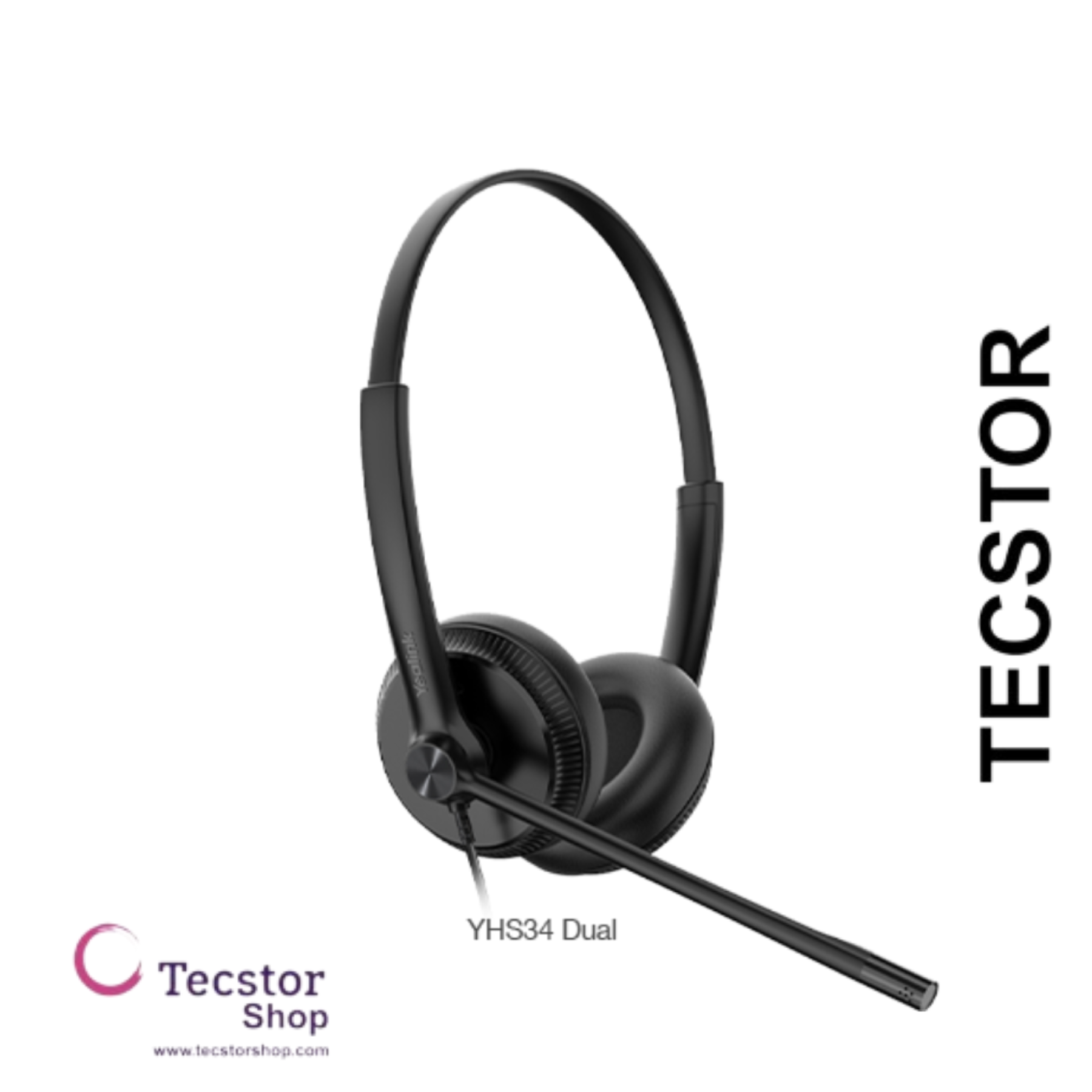 YEALINK - UH34 SE Dual Teams USB-C, Corded USB with mute, call and volume control on the cord, On the ear wearing style, Including 3.5mm-USB, Leather ear cushions-Teams