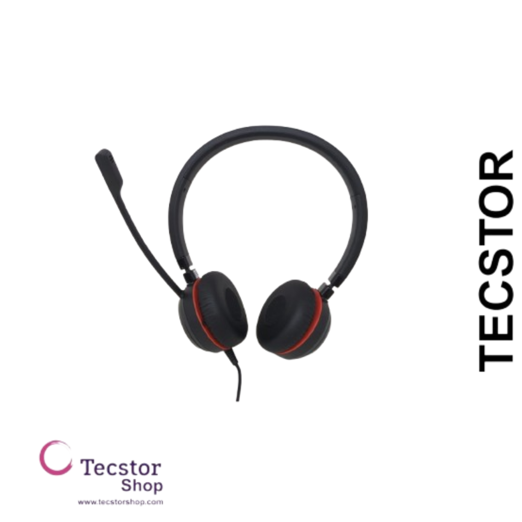 Duo headset ONLY for Jabra EVOLVE 40 UC with 3.5mm Jack (without USB Controller), headband, discret boomarm