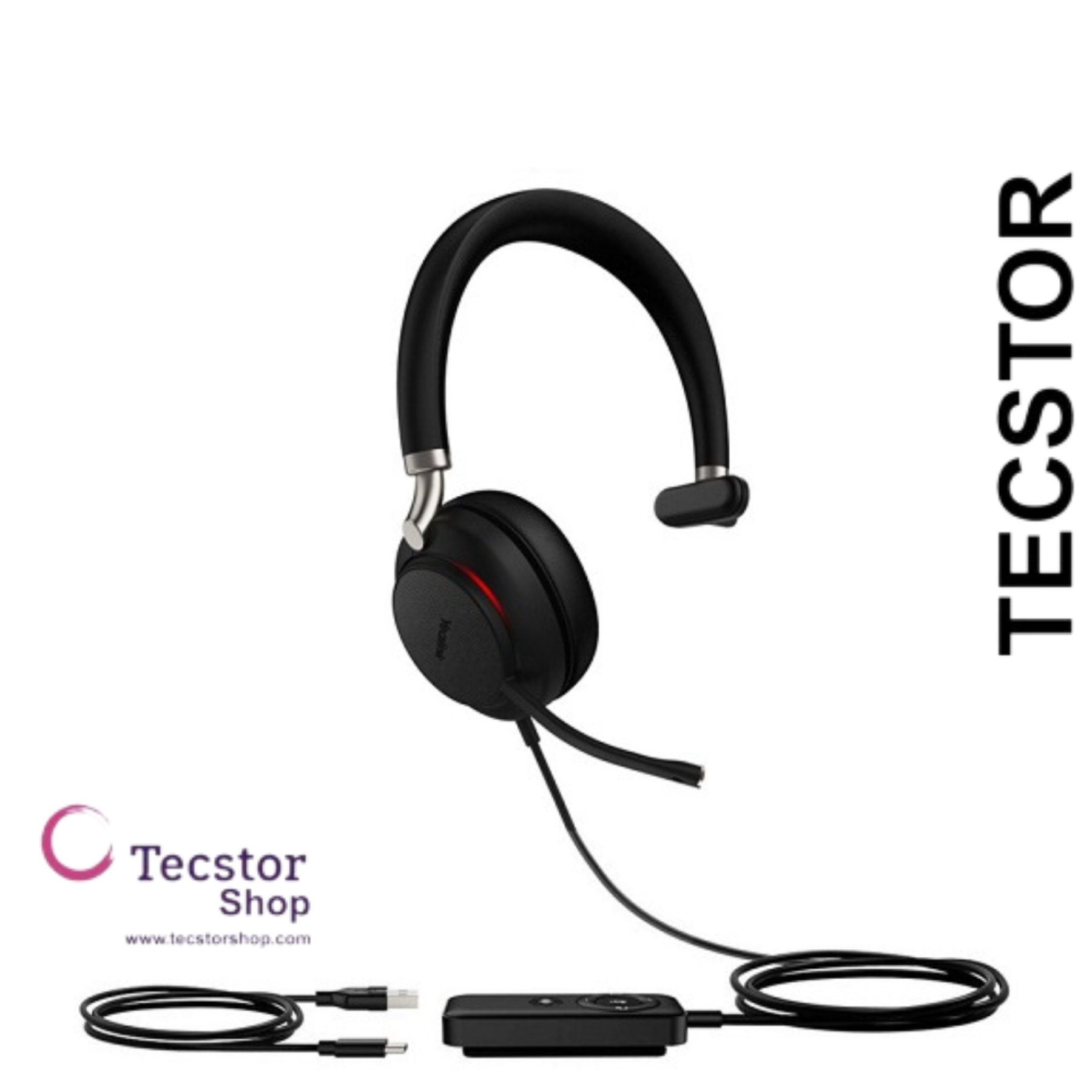 YEALINK - UH38 Mono Teams USB-C, Corded USB or Bluetooth headset/Excluding Battery, On the ear wearing style, Leather ear cushions-Teams