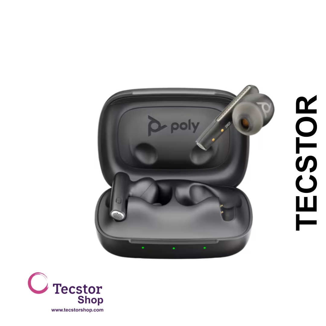 Poly Voyager Free 60 Earbuds Black + BT700 USB-A Adapter + Touchscreen Charge Case (Microsoft Version)