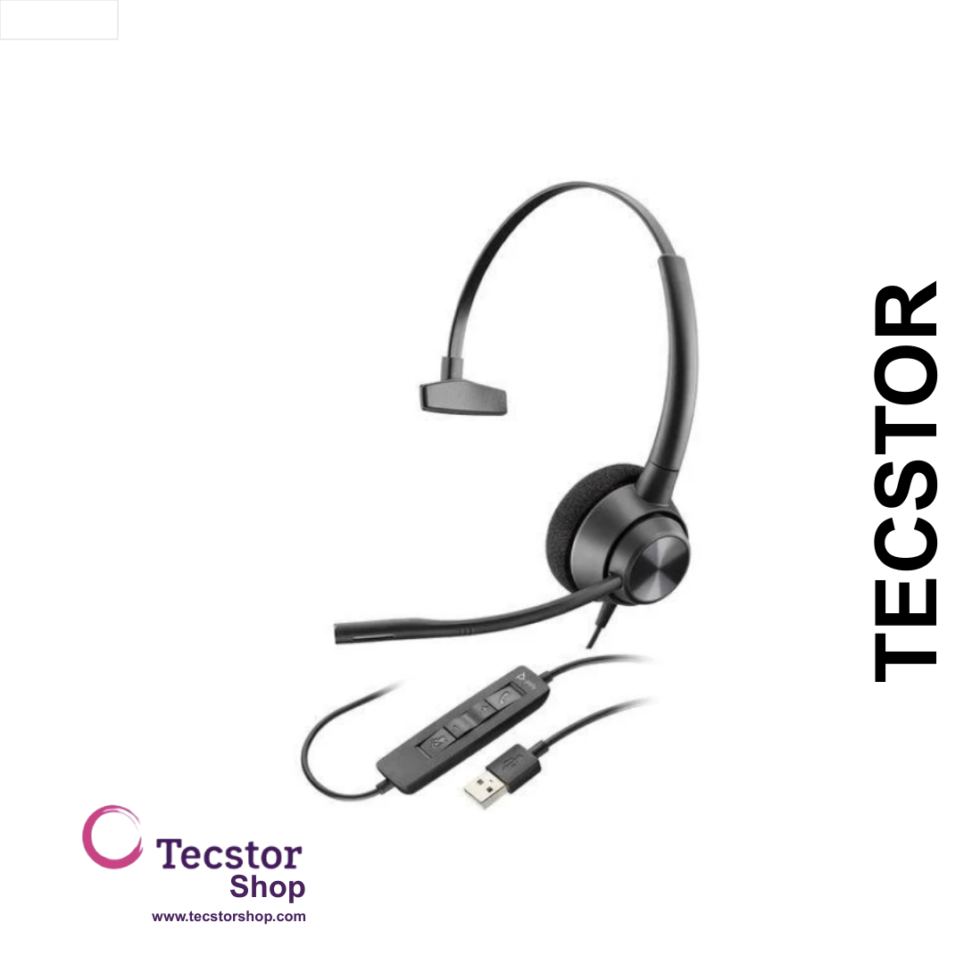 Poly - HW310 USB - Encore Pro MONO Wideband Headset (USB A hardwired) (Noise Cancelling) TAA
