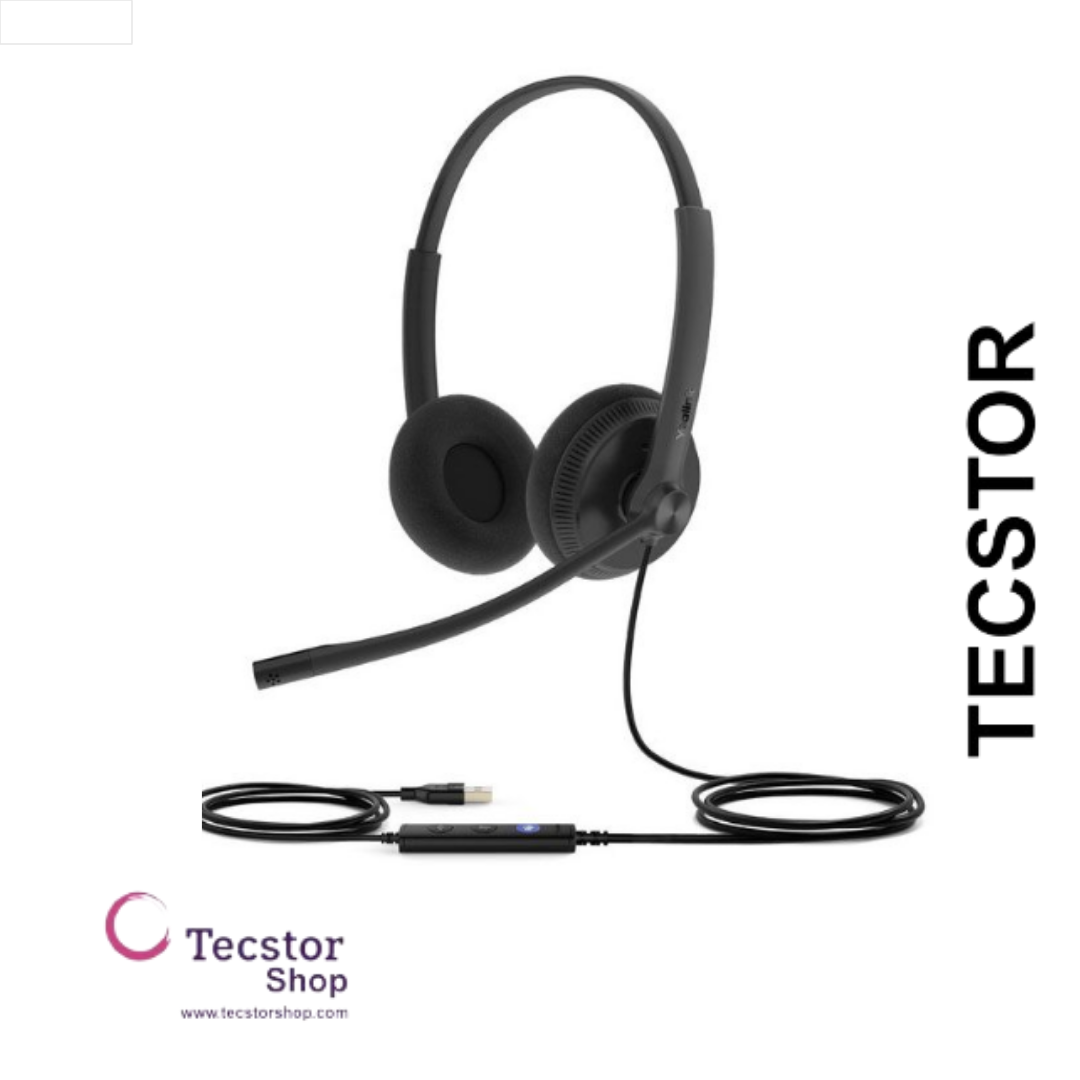 YEALINK - UH34 Lite Dual Teams USB-A, Corded USB with mute, call and volume control on the cord, On the ear wearing style, Foam ear cushions-Teams