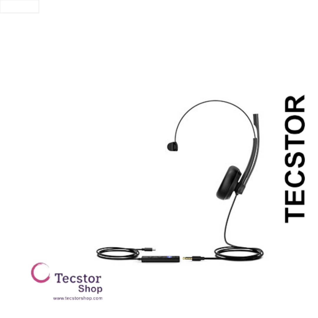YEALINK - UH34 SE Mono Teams USB-A, Corded USB with mute, call and volume control on the cord, On the ear wearing style, Including 3.5mm-USB, Leather ear cushions-Teams