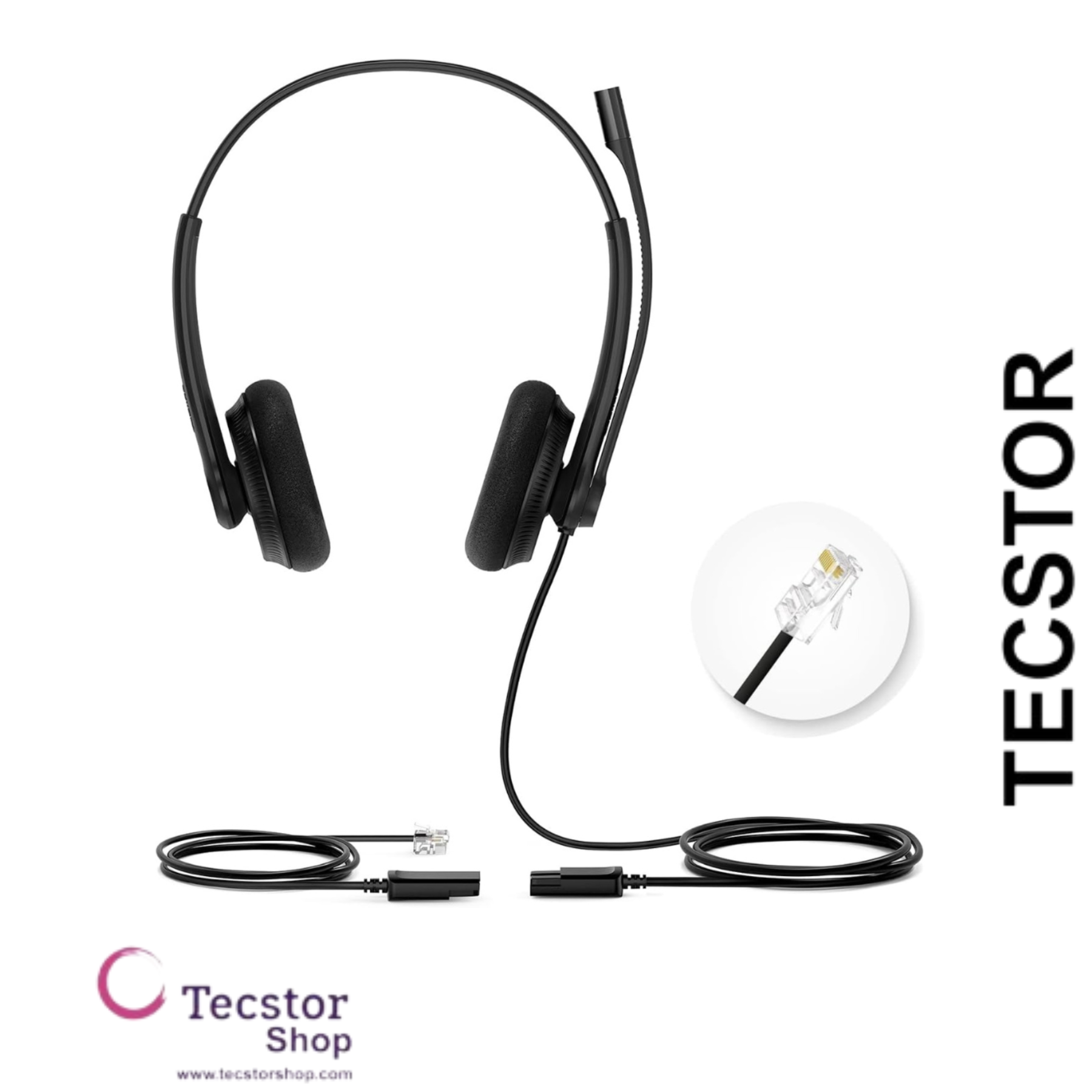 YEALINK - YHD342 Lite, YHS34 Lite Dual Headset only, without QD-RJ9 cord.