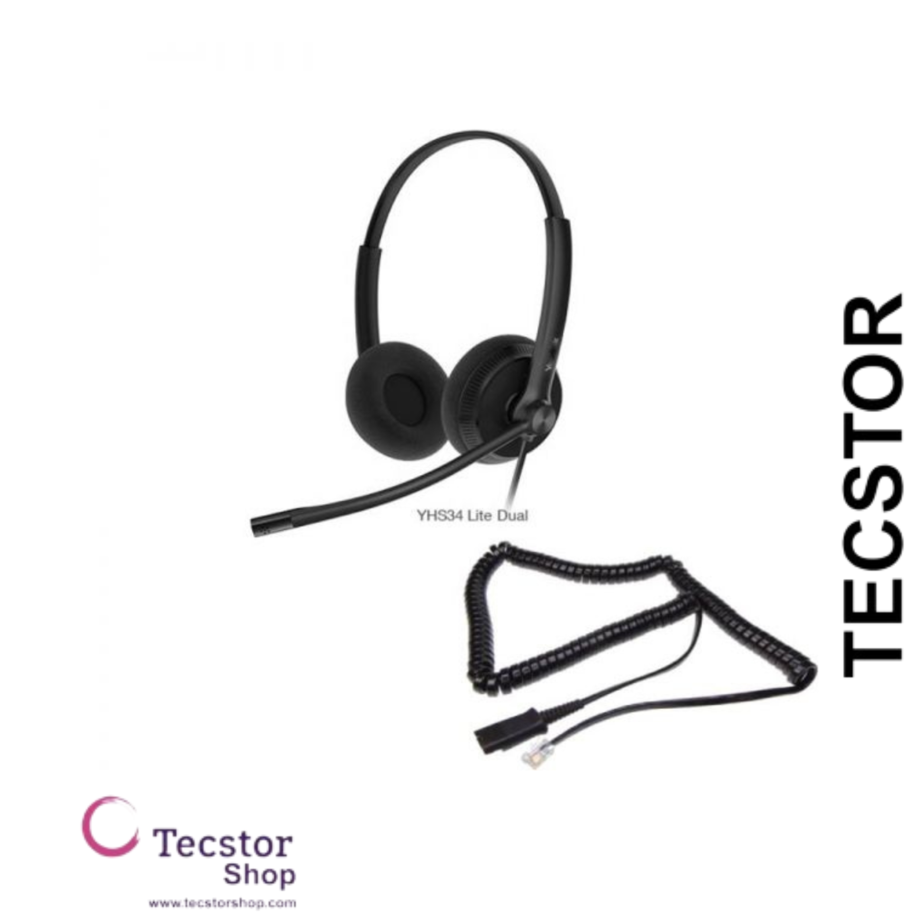 YEALINK - YHD342 Lite, YHS34 Lite Dual Headset only, without QD-RJ9 cord.