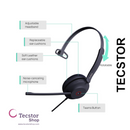 YEALINK - UH37 Mono Teams USB-A, Corded USB with mute, call and volume control on the headset, On the ear wearing style, Leather ear cushions-Teams