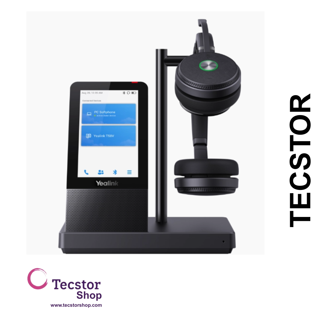 YEALINK - WH66 Dual Teams USB-A, Wireless DECT and Bluetooth-PC/IP/Mobile Phone, Touch Screen, On the ear wearing style-Teams