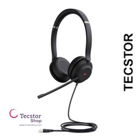YEALINK - UH37 Dual Teams USB-A, Corded USB with mute, call and volume control on the headset, On the ear wearing style, Leather ear cushions-Teams