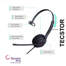 YEALINK - UH34 Mono Teams USB-A, Corded USB with mute, call and volume control on the cord, On the ear wearing style, Leather ear cushions-Teams