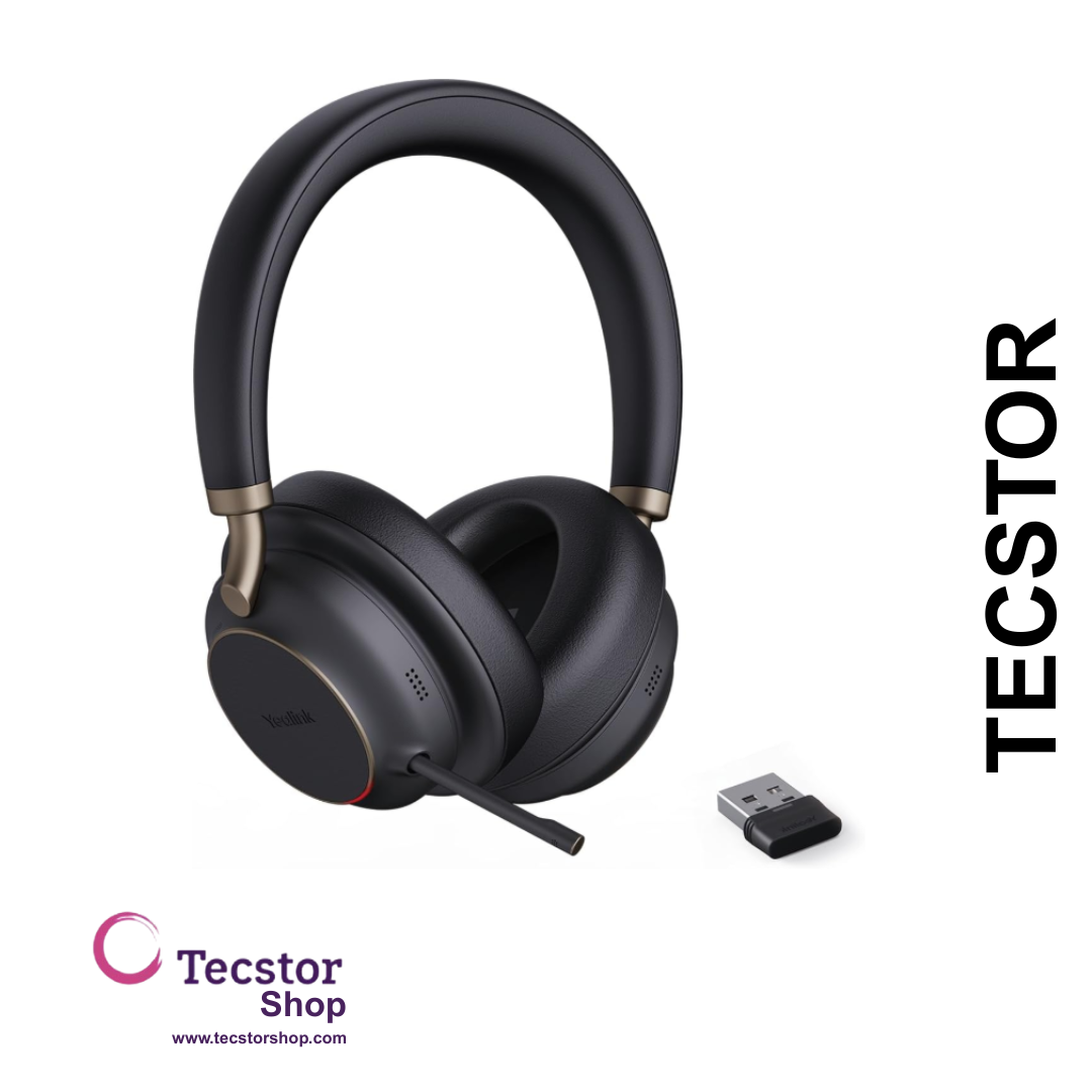 YEALINK - BH76 Plus Teams Black USB-C/A, Wireless Bluetooth, Dual, On/Over the ear wearing style optional , ANC, USB C to A Dongle Included-Teams