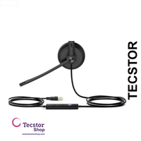 YEALINK - UH34 Mono Teams USB-A, Corded USB with mute, call and volume control on the cord, On the ear wearing style, Leather ear cushions-Teams