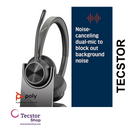 Poly VOYAGER 4320 UC - STEREO Bluetooth Headset with USB-A dongle and Charge Stand (Microsoft)