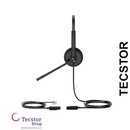 YEALINK - UH34 SE Mono Teams USB-C, Corded USB with mute, call and volume control on the cord, On the ear wearing style, Including 3.5mm-USB, Leather ear cushions-Teams
