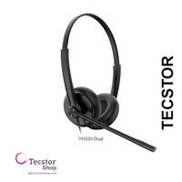YEALINK - UH34 Dual Teams USB-A, Corded USB with mute, call and volume control on the cord, On the ear wearing style, Leather ear cushions-Teams