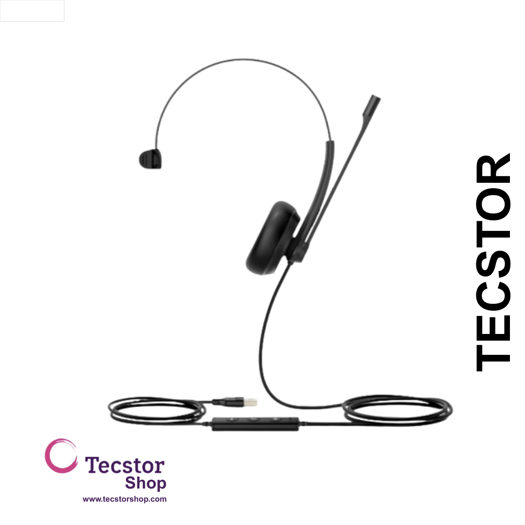 YEALINK - UH34 Lite Mono Teams USB-A, Corded USB with mute, call and volume control on the cord, On the ear wearing style, Foam ear cushions-Teams