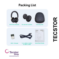 YEALINK - BH76 Plus Teams Black USB-C/A, Wireless Bluetooth, Dual, On/Over the ear wearing style optional , ANC, USB C to A Dongle Included-Teams