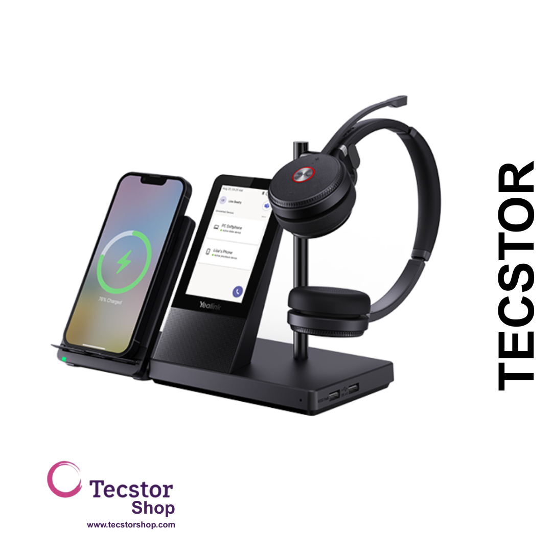 YEALINK - WH66 Dual Teams USB-A, Wireless DECT and Bluetooth-PC/IP/Mobile Phone, Touch Screen, On the ear wearing style-Teams