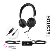 YEALINK - UH38 Dual Teams USB-C, Corded USB or Bluetooth headset/including Battery, On the ear wearing style,  Leather ear cushions-UC