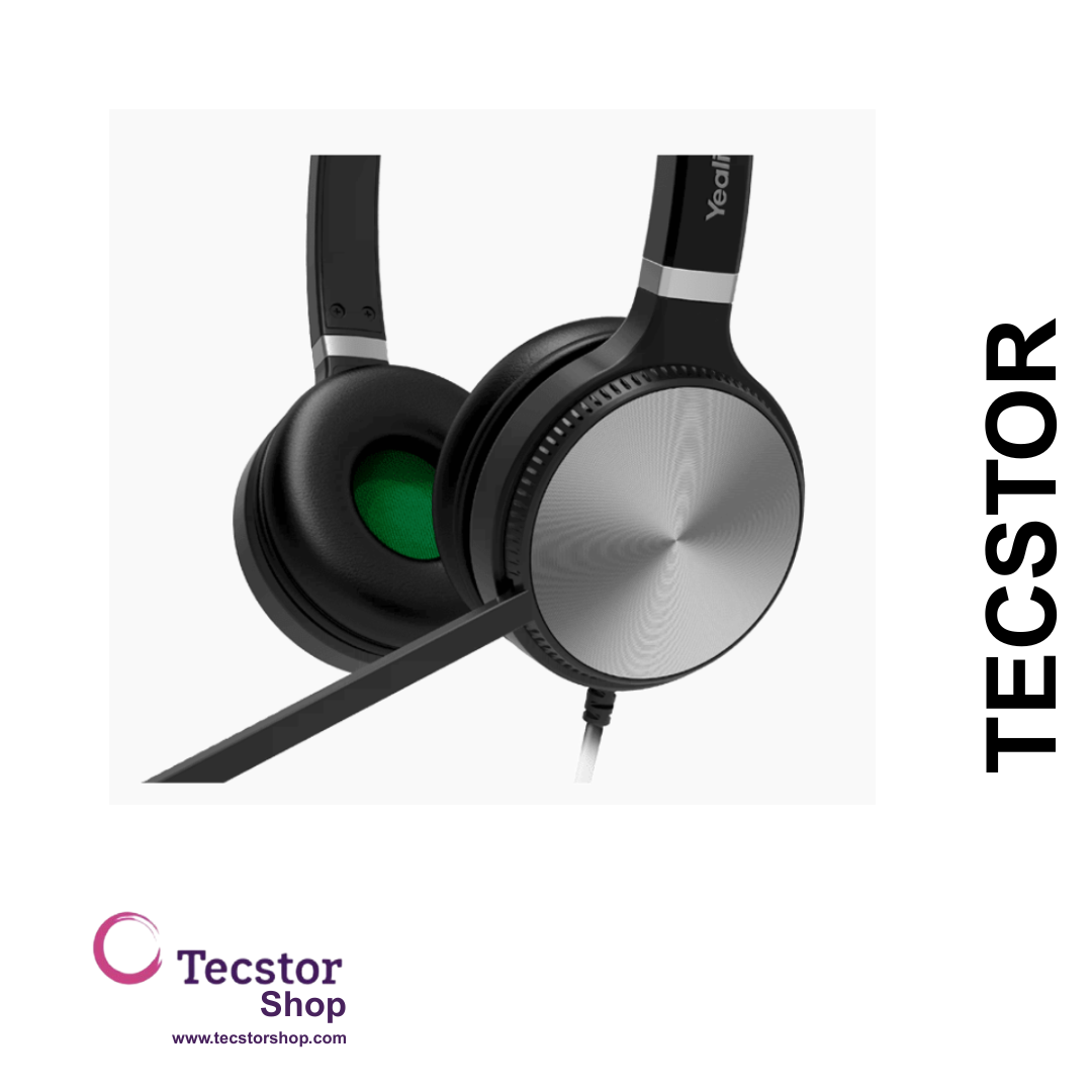 YEALINK - YHS36 Dual Corded headset, On the ear wearing style, Including QD-RJ9 cable, Leather ear cushions
