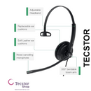 YEALINK - YHM341, YHS34 Mono Headset only, without QD-RJ9 cord.